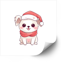 Thumbnail for Christmas Puppy Santa Sticker | Cute Kawaii Holiday Dog Vinyl Decal