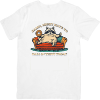 Thumbnail for Call In Thicc Today Lazy Raccoon T-Shirt | Funny Retro Humor Graphic Tee | Sarcastic Gift