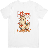 Thumbnail for I Love You So Much Llama T-Shirt | Cute Boho Animal Graphic Tee | Valentine Gift
