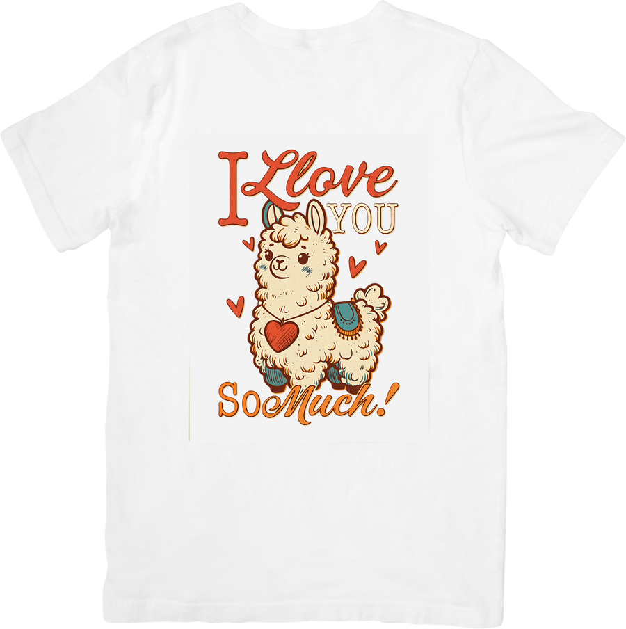 I Love You So Much Llama T-Shirt | Cute Boho Animal Graphic Tee | Valentine Gift