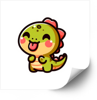 Thumbnail for Cute Baby Dinosaur Kawaii Sticker | Funny Cartoon Dino Vinyl Decal