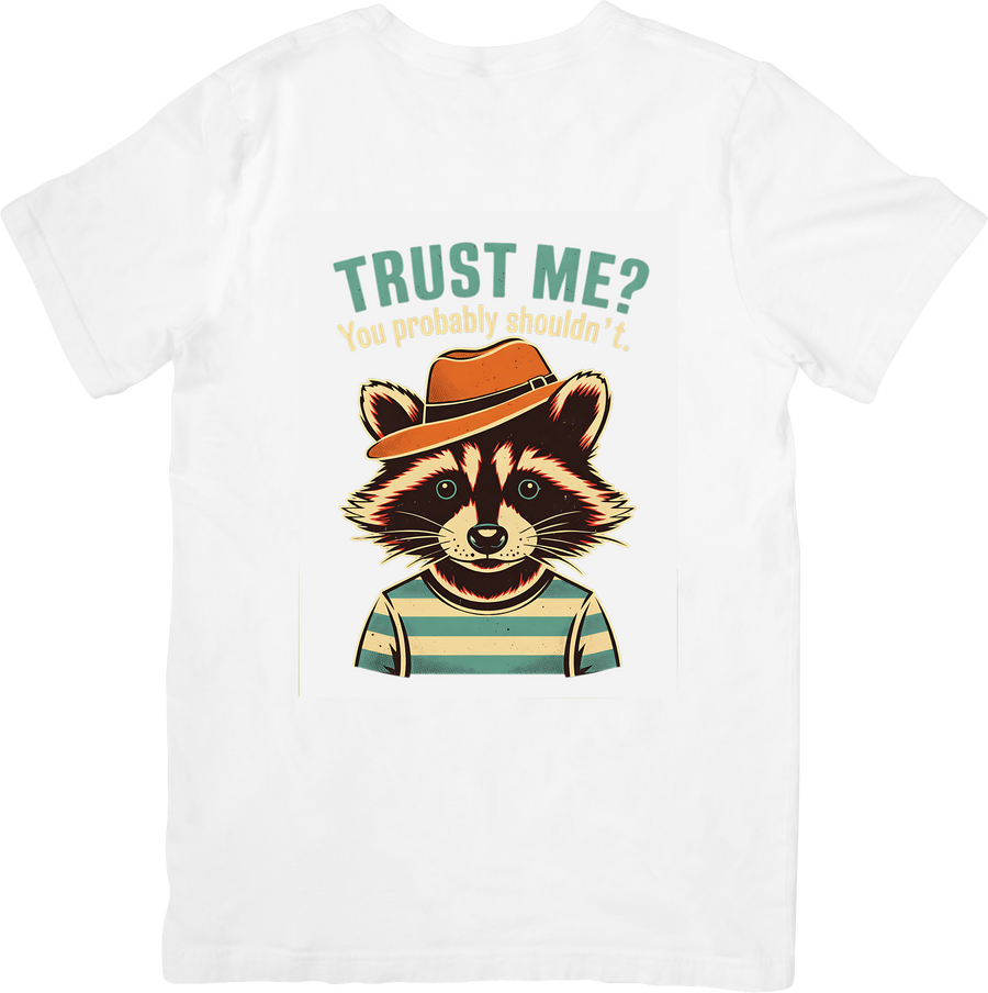 Trust Me You Probably Shouldn't Raccoon T-Shirt | Funny Vintage Humor Graphic Tee