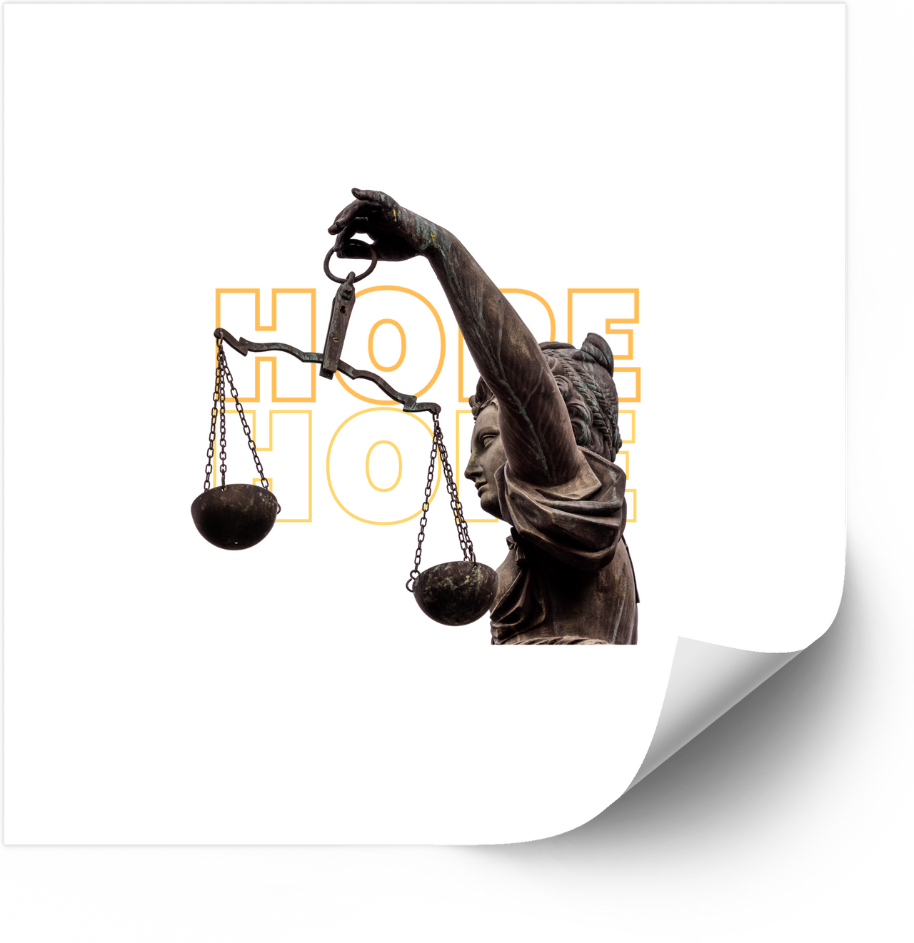 Hope Lady Justice Sticker | Minimalist Inspirational Legal Vinyl Decal