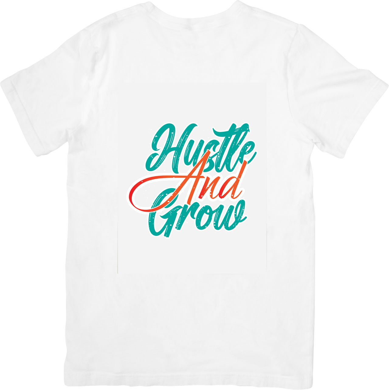 Hustle And Grow Script T-Shirt | Motivational Retro Typography Graphic Tee