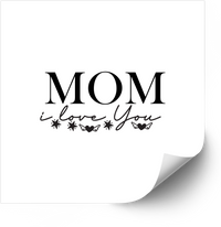 Thumbnail for Mom I Love You Elegant Sticker | Minimalist Floral Script Mother Vinyl Decal